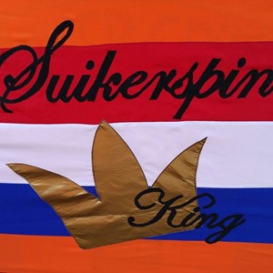 oranje suikerspin kraam