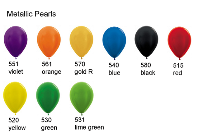 Kleurenkaart glanzende ballonnen